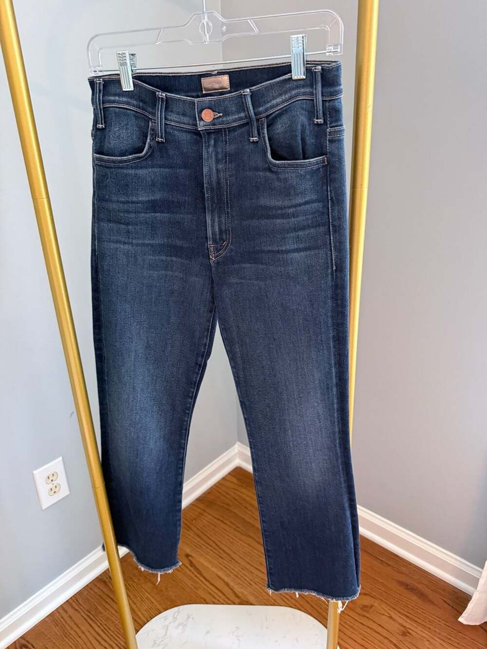 Mother -  The Hustler Ankle Fray Jeans in Home Movies Wash